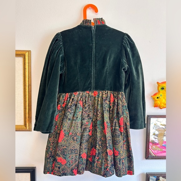Vintage 80s 90s Yves Saint Laurent YSL Velvet Holiday Junior Girls Dress Size 7 - Picture 14 of 15
